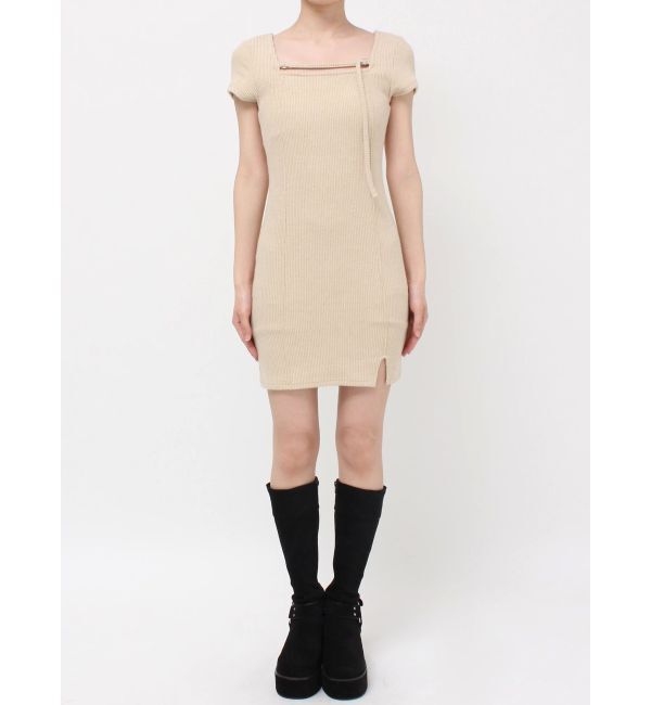 EVRIS「カットタイトハーフスリーブミニワンピース」|ワンピース|