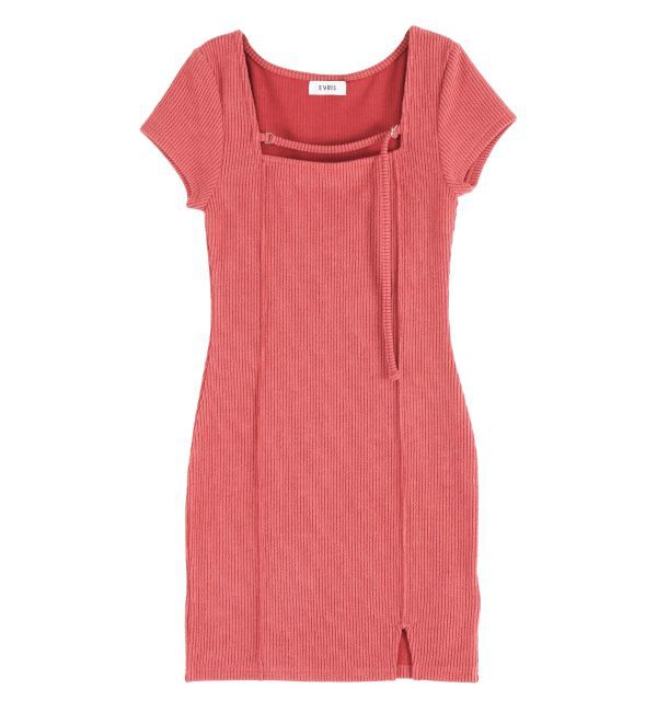 EVRIS「カットタイトハーフスリーブミニワンピース」|ワンピース|
