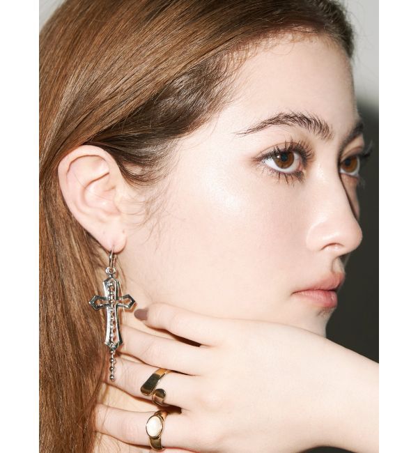 EVRIS「CROSS CHAIN ピアス」|ピアス|シルバー