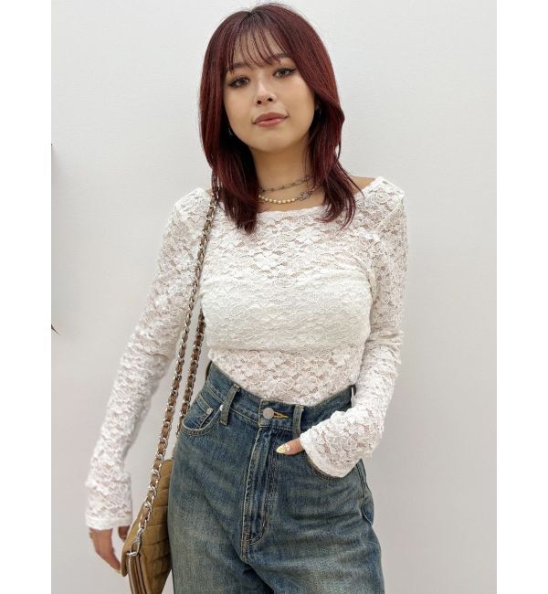 EVRIS「バックオープンレーストップス」|Tシャツ・カットソー|