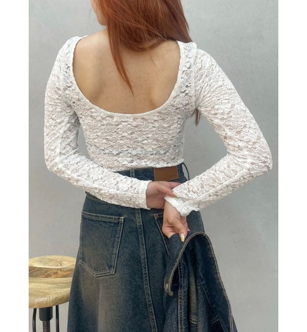 EVRIS「バックオープンレーストップス」|Tシャツ・カットソー|