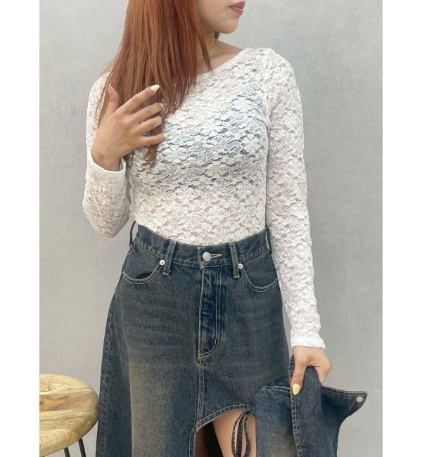 EVRIS「バックオープンレーストップス」|Tシャツ・カットソー|