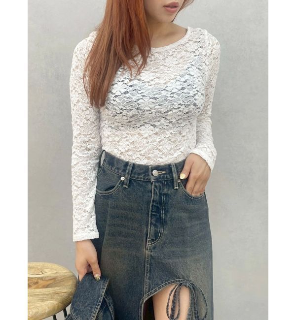 EVRIS「バックオープンレーストップス」|Tシャツ・カットソー|