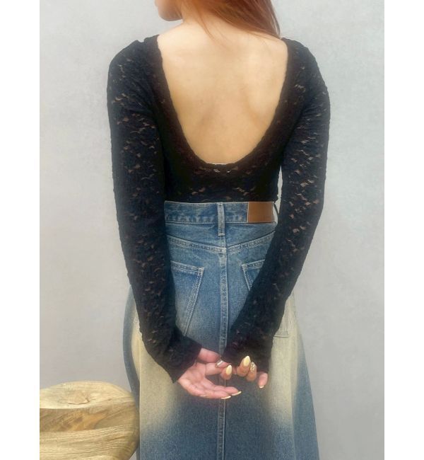 EVRIS「バックオープンレーストップス」|Tシャツ・カットソー|