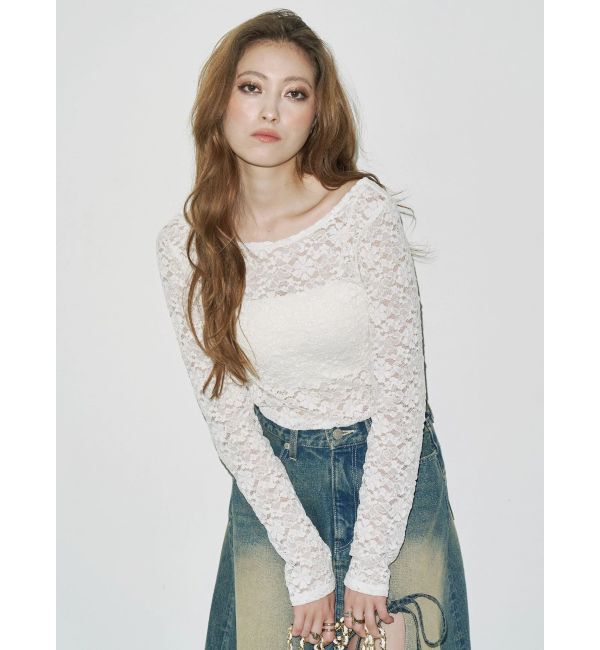 EVRIS「バックオープンレーストップス」|Tシャツ・カットソー|