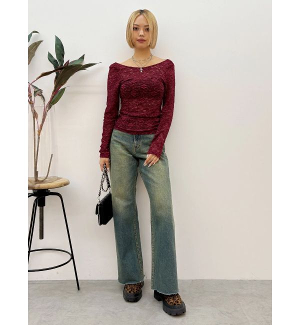 EVRIS「バックオープンレーストップス」|Tシャツ・カットソー|