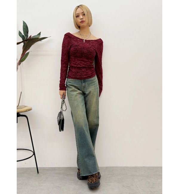 EVRIS「バックオープンレーストップス」|Tシャツ・カットソー|