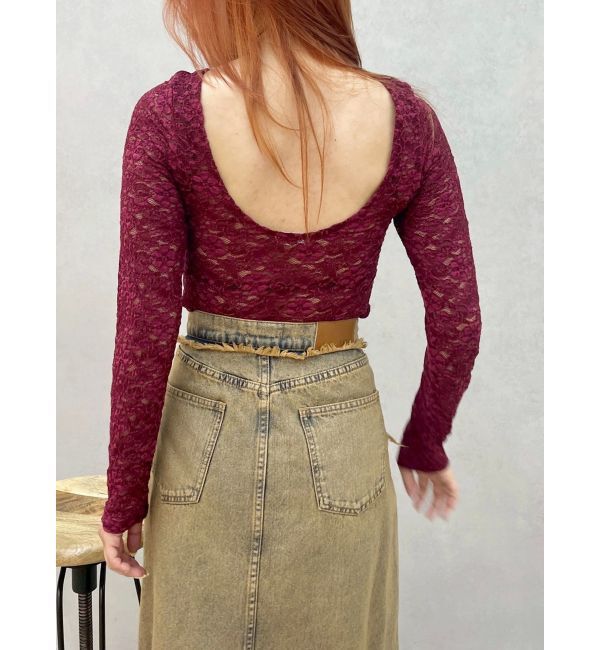 EVRIS「バックオープンレーストップス」|Tシャツ・カットソー|