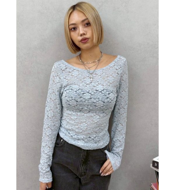 EVRIS「バックオープンレーストップス」|Tシャツ・カットソー|