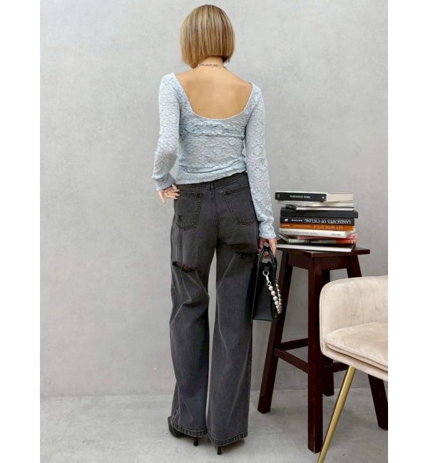 EVRIS「バックオープンレーストップス」|Tシャツ・カットソー|