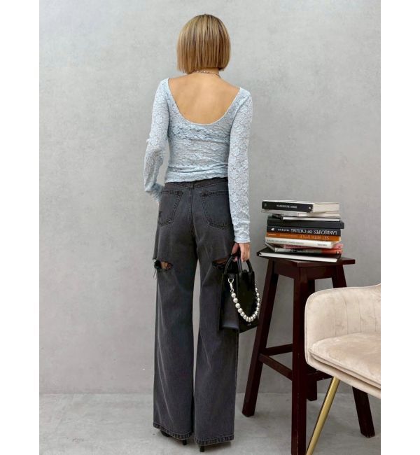 EVRIS「バックオープンレーストップス」|Tシャツ・カットソー|