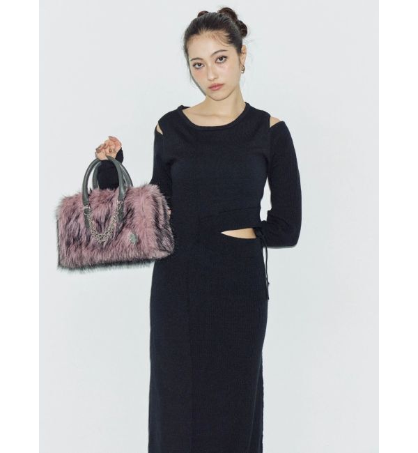 EVRIS「カッティングロングニットワンピース」|ワンピース|