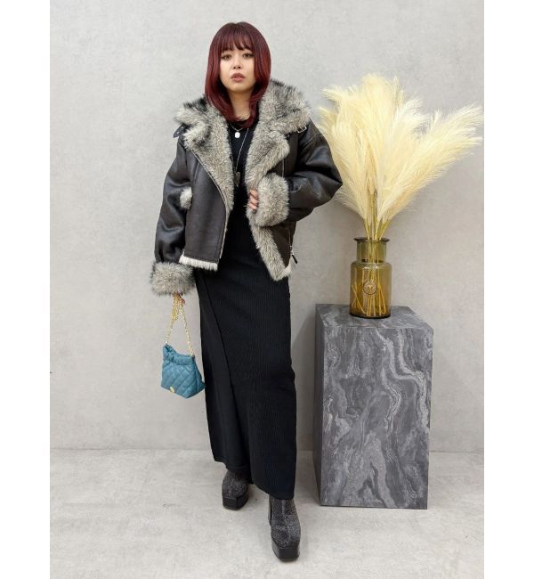 EVRIS「カッティングロングニットワンピース」|ワンピース|