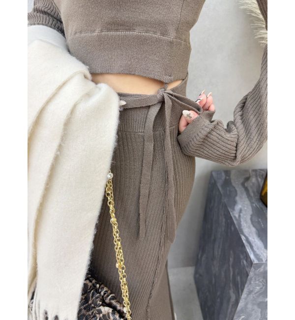 EVRIS「カッティングロングニットワンピース」|ワンピース|