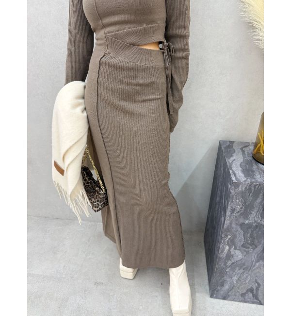 EVRIS「カッティングロングニットワンピース」|ワンピース|