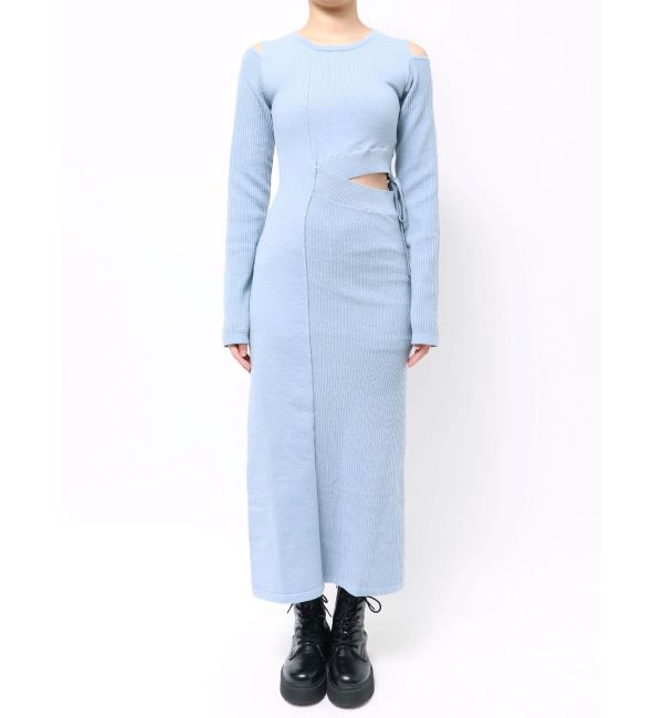 EVRIS「カッティングロングニットワンピース」|ワンピース|