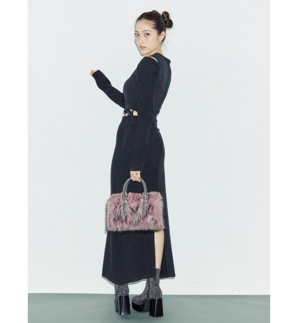 EVRIS「カッティングロングニットワンピース」|ワンピース|