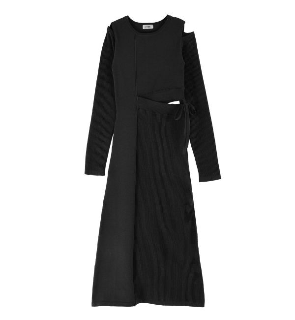 EVRIS「カッティングロングニットワンピース」|ワンピース|