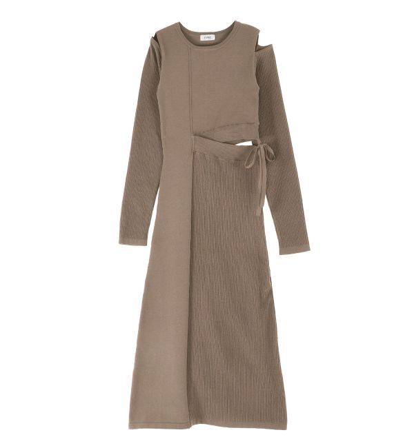 EVRIS「カッティングロングニットワンピース」|ワンピース|