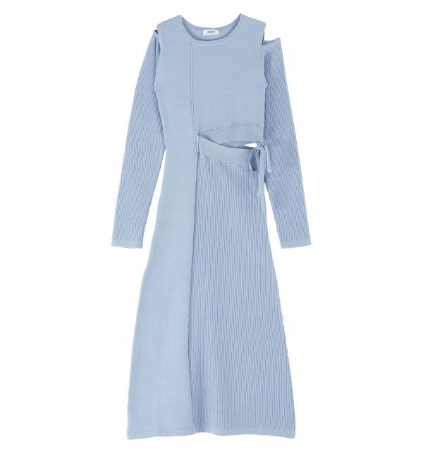 EVRIS「カッティングロングニットワンピース」|ワンピース|