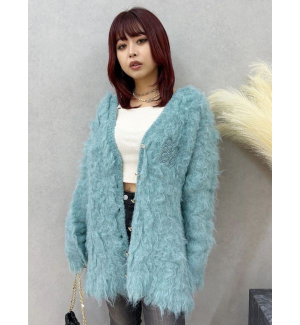 EVRIS「ビジューシャギーニットカーディガン」|カーディガン|