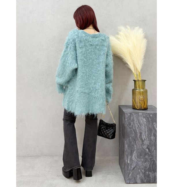 EVRIS「ビジューシャギーニットカーディガン」|カーディガン|