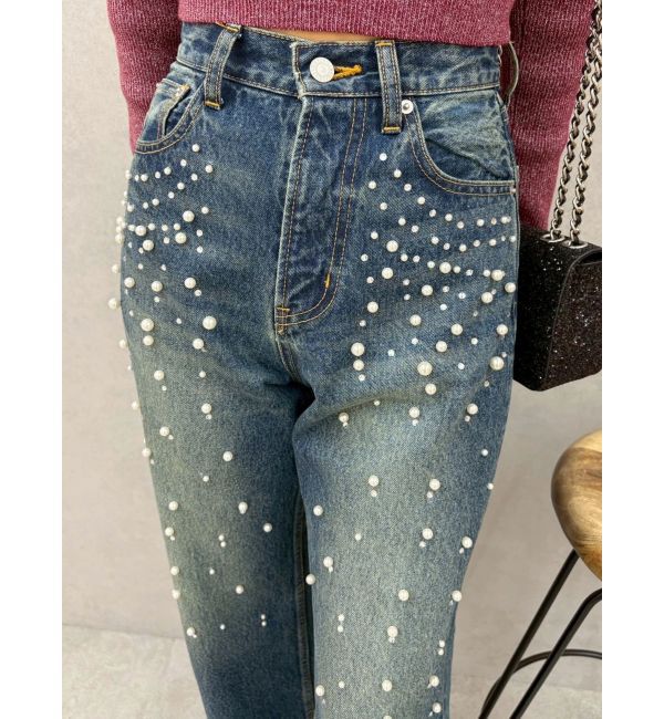 EVRIS「bijouワイドデニムパンツ」|デニム|