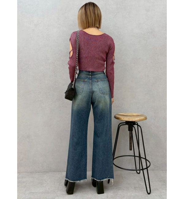 EVRIS「bijouワイドデニムパンツ」|デニム|