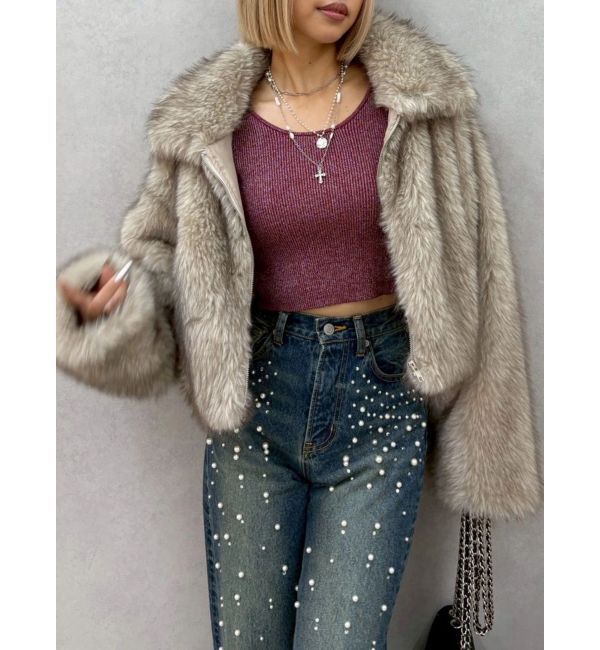 EVRIS「bijouワイドデニムパンツ」|デニム|