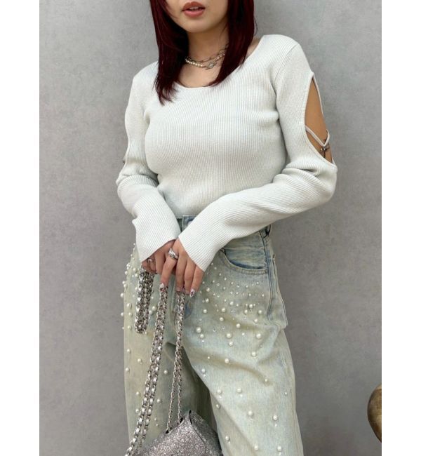 EVRIS「bijouワイドデニムパンツ」|デニム|