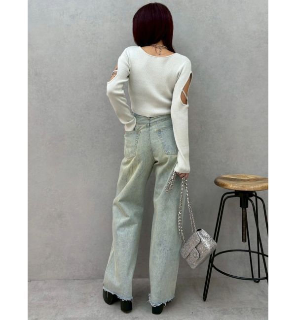 EVRIS「bijouワイドデニムパンツ」|デニム|