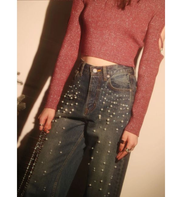 EVRIS「bijouワイドデニムパンツ」|デニム|