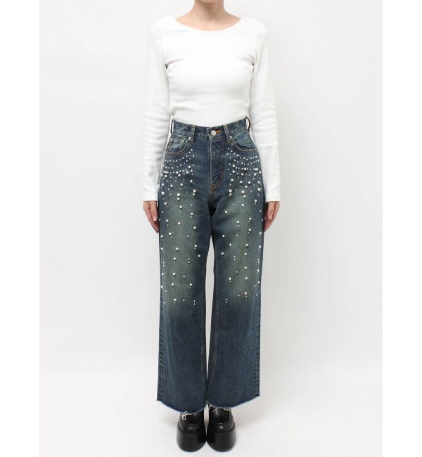 EVRIS「bijouワイドデニムパンツ」|デニム|
