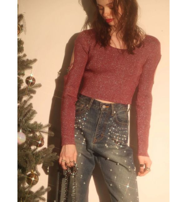 EVRIS「bijouワイドデニムパンツ」|デニム|