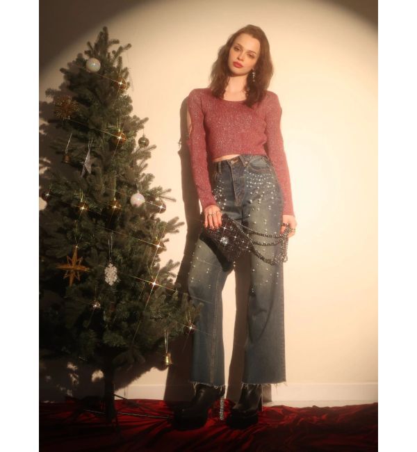 EVRIS「bijouワイドデニムパンツ」|デニム|