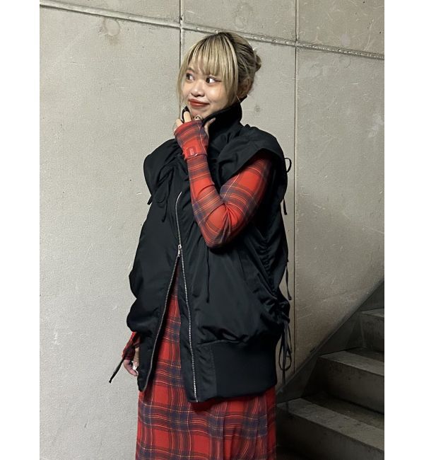 jouetie「ギャザーリボンMA-1ベスト」|ダウンベスト・ベスト|