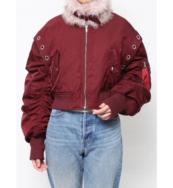 jouetie「ギャザーリボンMA-1ベスト」|ダウンベスト・ベスト|