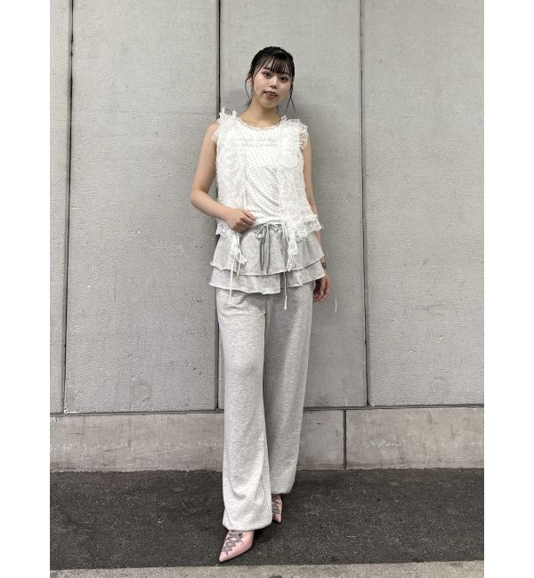 jouetie「レースラインストーンロゴタンクトップ」|Tシャツ・カットソー|