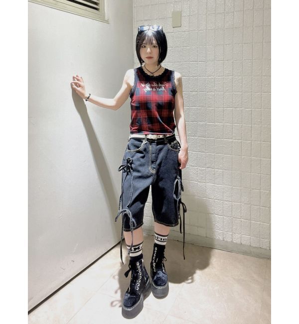 jouetie「レースラインストーンロゴタンクトップ」|Tシャツ・カットソー|