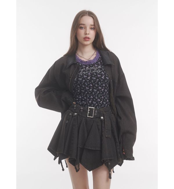 jouetie「レースラインストーンロゴタンクトップ」|Tシャツ・カットソー|