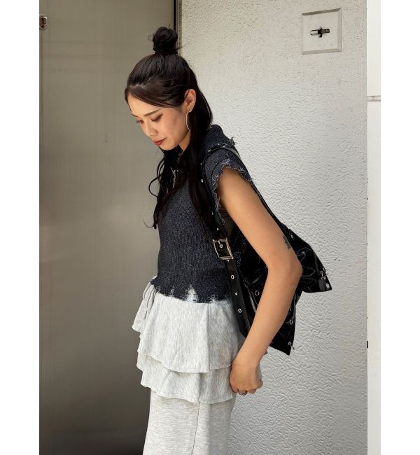 jouetie「ハーフジップダメージニット」|ニット・セーター|