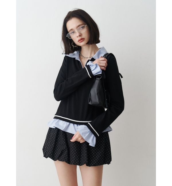 jouetie「レイヤードポロニット」|ニット・セーター|