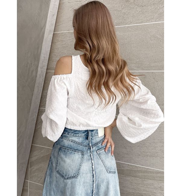 GYDA「ショルダーOPENジャカードブラウス」|シャツ・ブラウス|