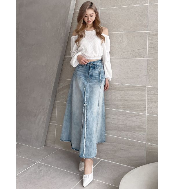 GYDA「ショルダーOPENジャカードブラウス」|シャツ・ブラウス|