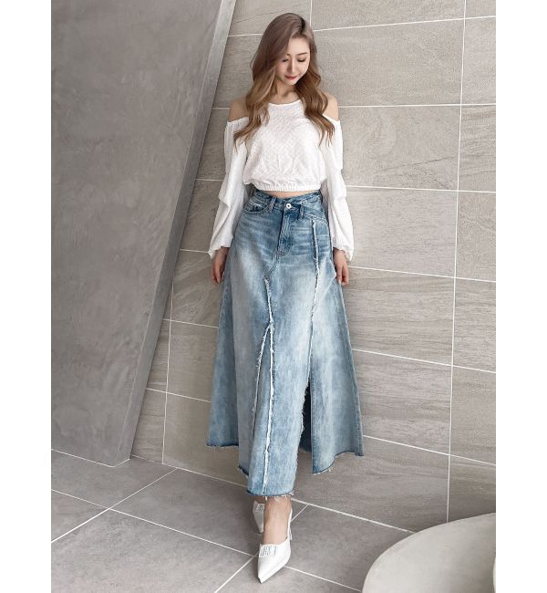 GYDA「ショルダーOPENジャカードブラウス」|シャツ・ブラウス|