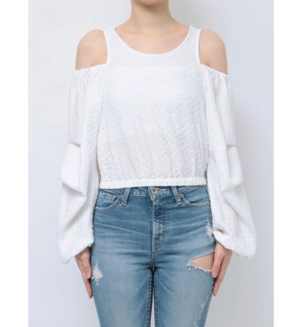 GYDA「ショルダーOPENジャカードブラウス」|シャツ・ブラウス|