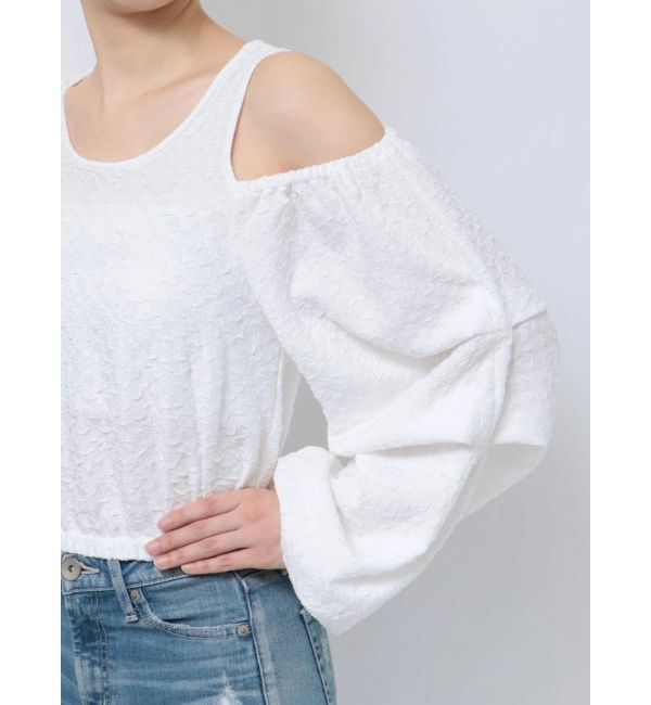 GYDA「ショルダーOPENジャカードブラウス」|シャツ・ブラウス|