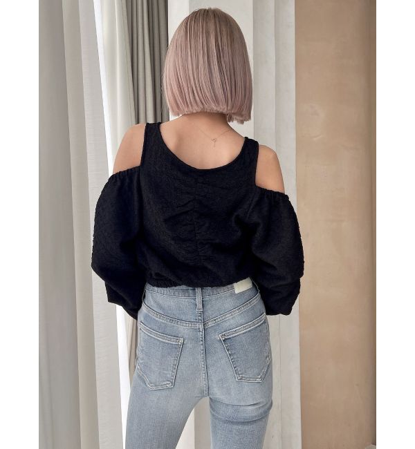 GYDA「ショルダーOPENジャカードブラウス」|シャツ・ブラウス|