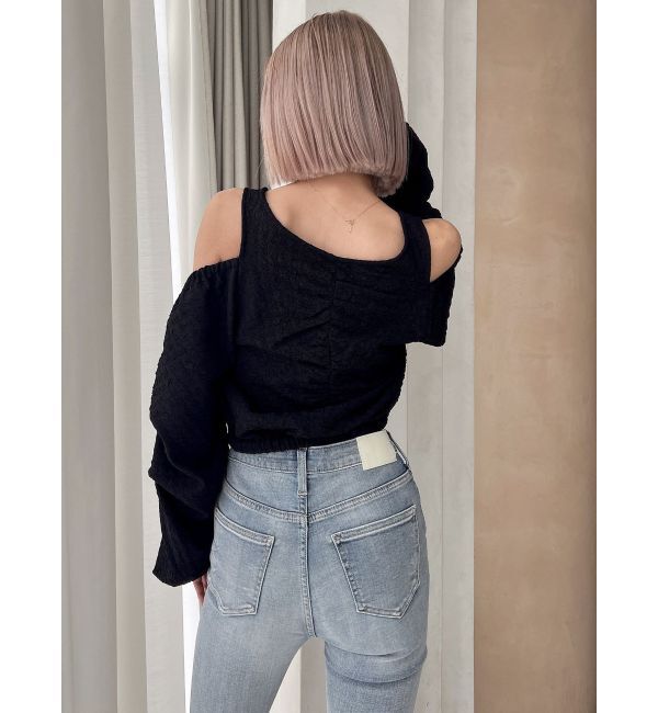 GYDA「ショルダーOPENジャカードブラウス」|シャツ・ブラウス|