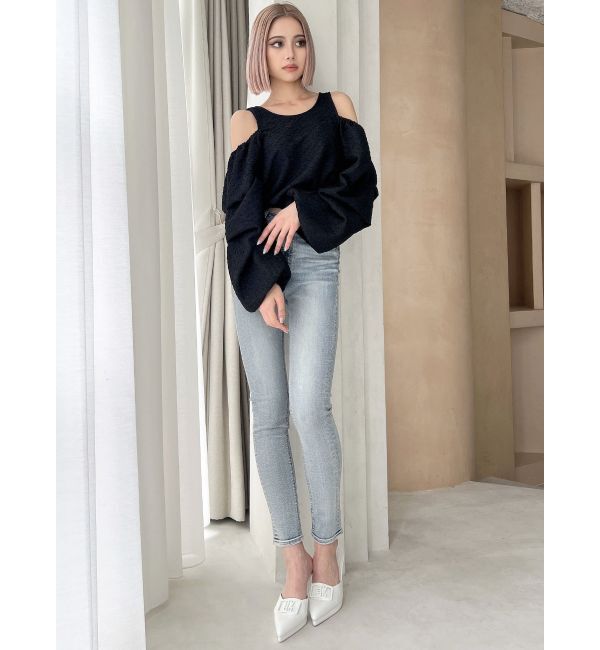 GYDA「ショルダーOPENジャカードブラウス」|シャツ・ブラウス|